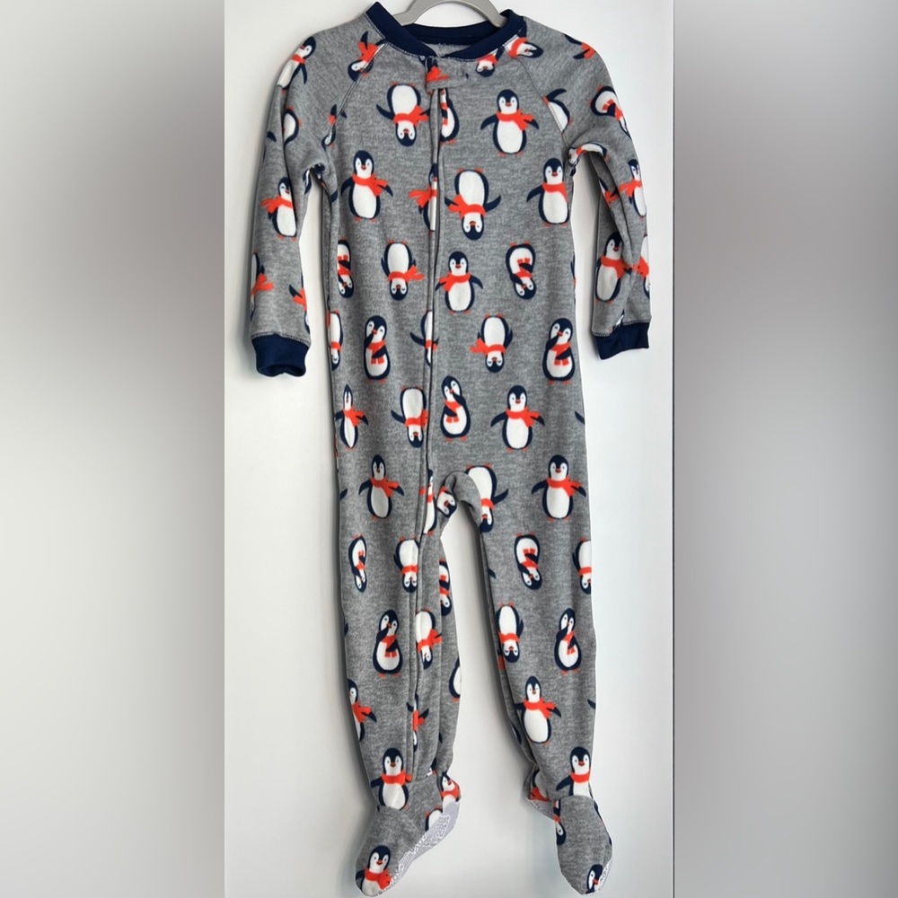 NWOT Toddler Boys Fleece Penguins Footed Pajama Just One You Made by Carter's